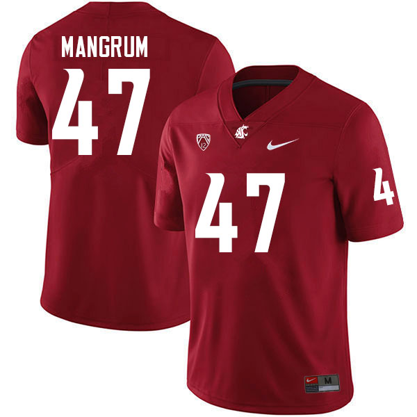 Men #47 Okoye Mangrum Washington State Cougars College Football Jerseys Sale-Crimson - Click Image to Close
